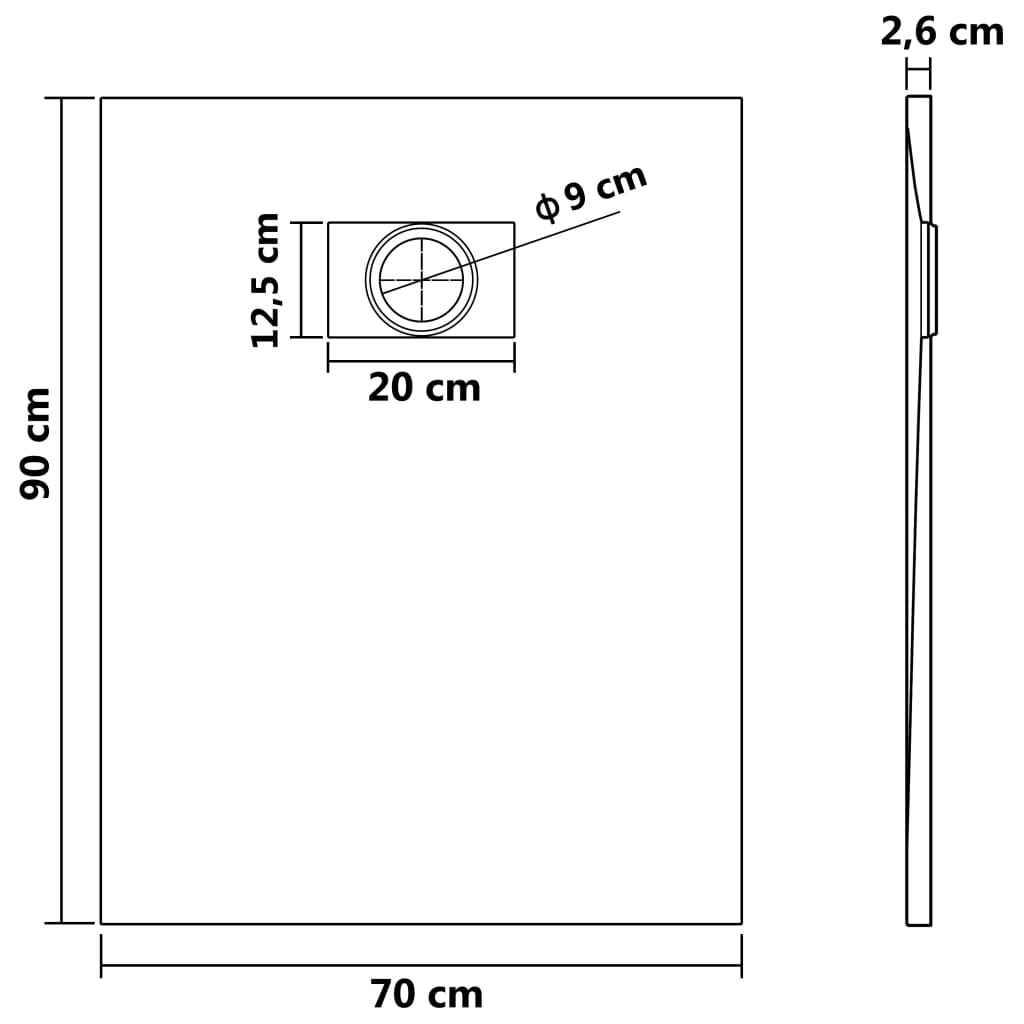 8719883581385_g_en_hd_4 vidaXL Shower Base Tray SMC Black 90x70 cm - Image 6
