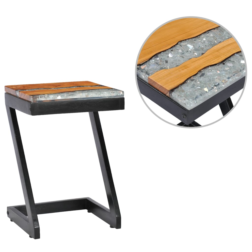 8719883581507_a_en_hd_1 vidaXL Coffee Table 30x30x50 cm Solid Teak Wood and Polyresin - Image 1