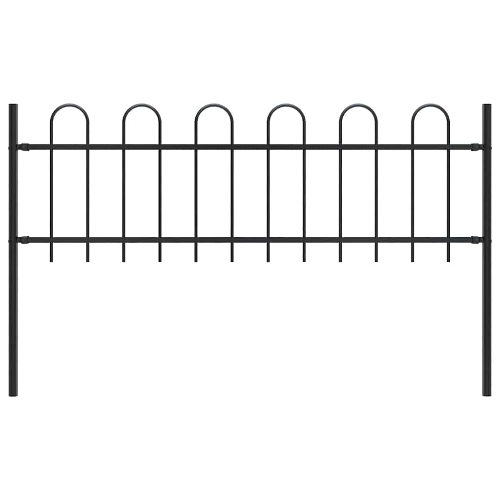 8719883586953_a_en_hd_1 vidaXL Garden Fence with Hoop Top Steel 1.8 m Black - Image 1