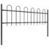 vidaXL Garden Fence with Hoop Top Steel 1.8 m Black - Image 2