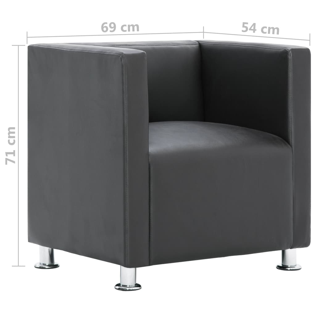 8719883588230_g_en_hd_7 vidaXL Cube Armchair Grey Faux Leather - Image 9