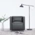 vidaXL Cube Armchair Grey Faux Leather