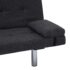 vidaXL Sofa Bed with Two Pillows Dark Grey Polyester - Image 9