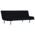 vidaXL Sofa Bed with Two Pillows Black Polyester - Image 2