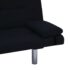vidaXL Sofa Bed with Two Pillows Black Polyester - Image 9