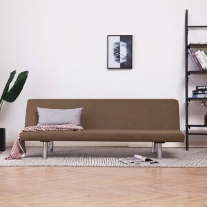 vidaXL Sofa Bed Brown Polyester