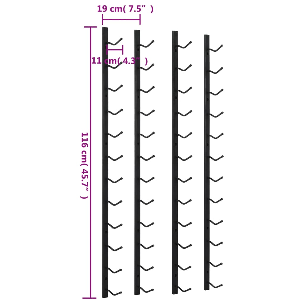 8719883589251_g_en_hd_4 vidaXL Wall Mounted Wine Racks for 12 Bottles 2 pcs Black Iron - Image 6