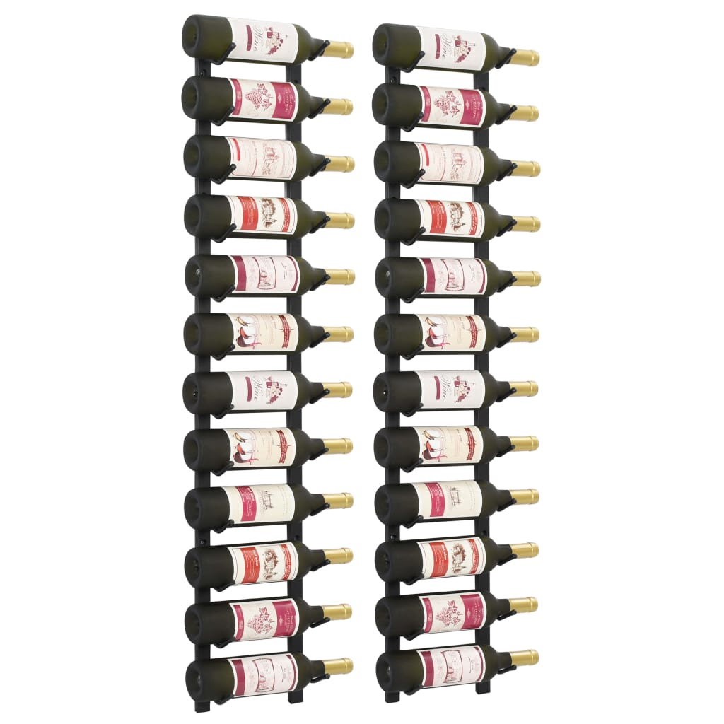 8719883589251_m_en_hd_1 vidaXL Wall Mounted Wine Racks for 12 Bottles 2 pcs Black Iron - Image 1