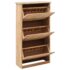 vidaXL Shoe Storage Cabinet 55x20x104 cm Solid Walnut Wood - Image 2
