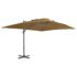 vidaXL Garden Parasol with Portable Base Taupe - Image 2