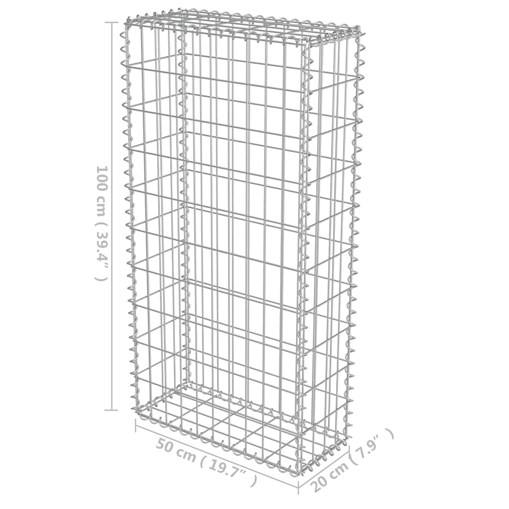 8719883592114_g_en_hd_5 vidaXL Gabion Wall with Covers Galvanised Steel 50x20x100 cm - Image 7