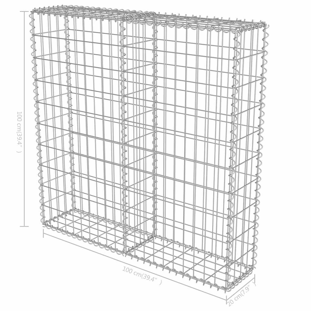8719883592138_g_en_hd_5 vidaXL Gabion Wall with Covers Galvanised Steel 100x20x100 cm - Image 7