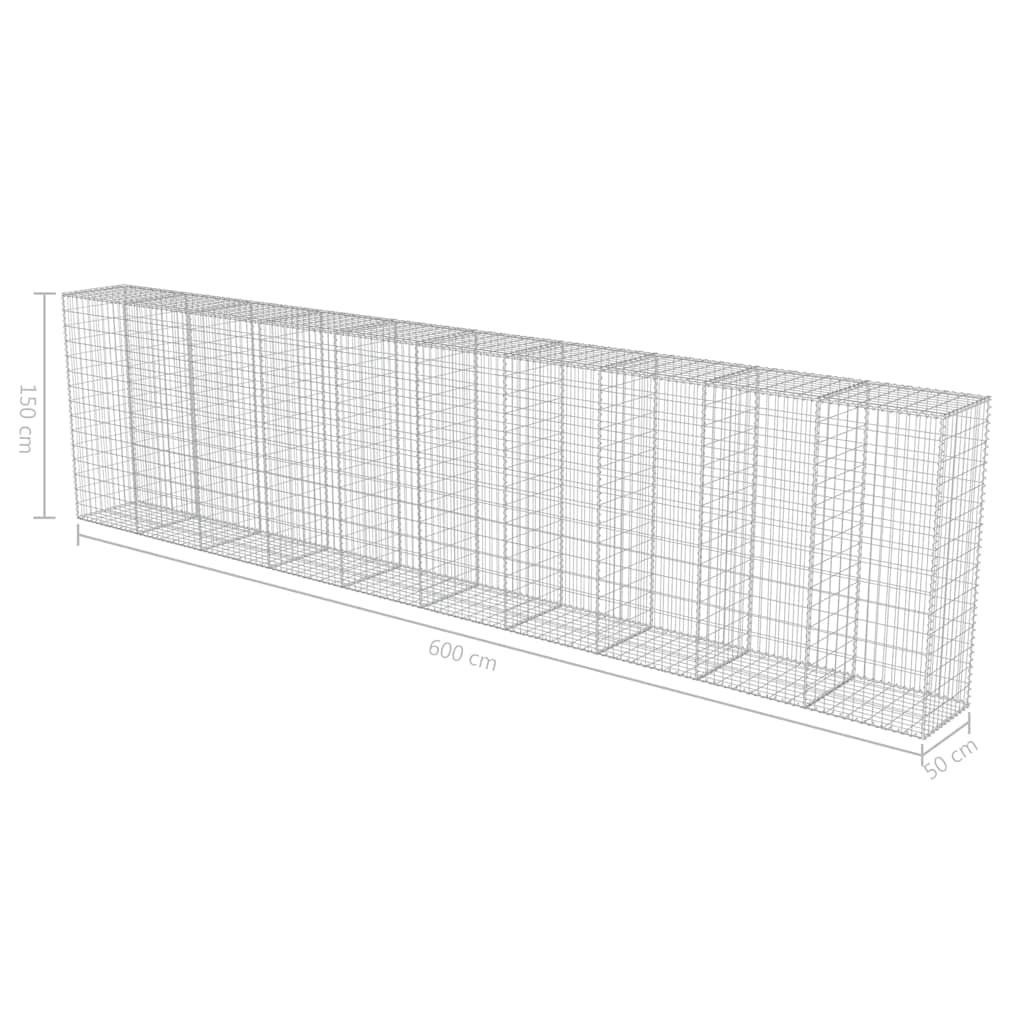 8719883592176_g_en_hd_5 vidaXL Gabion Wall with Covers Galvanised Steel 600x50x150 cm - Image 7