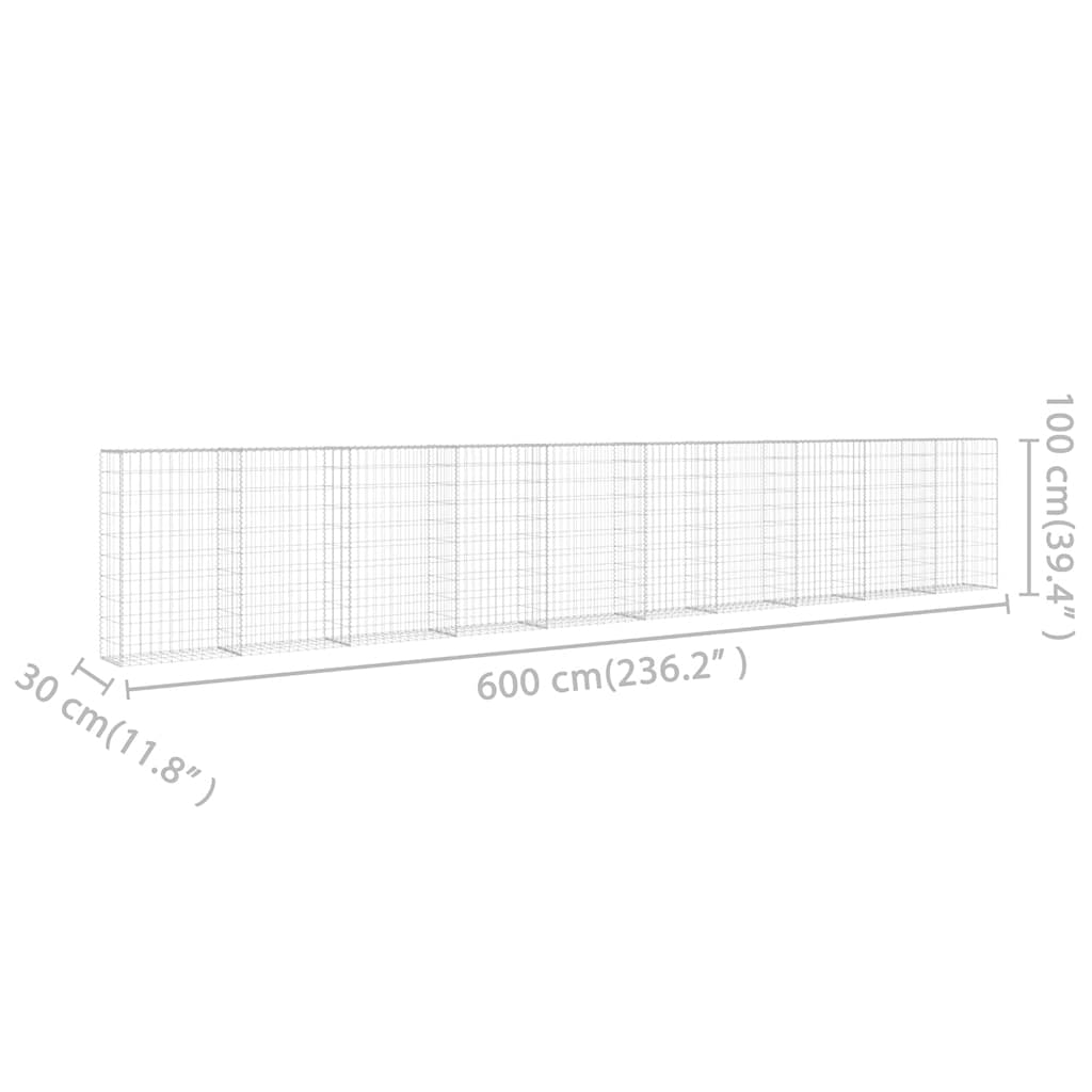 8719883592190_g_en_hd_5 vidaXL Gabion Wall with Covers Galvanised Steel 600x30x100 cm - Image 7