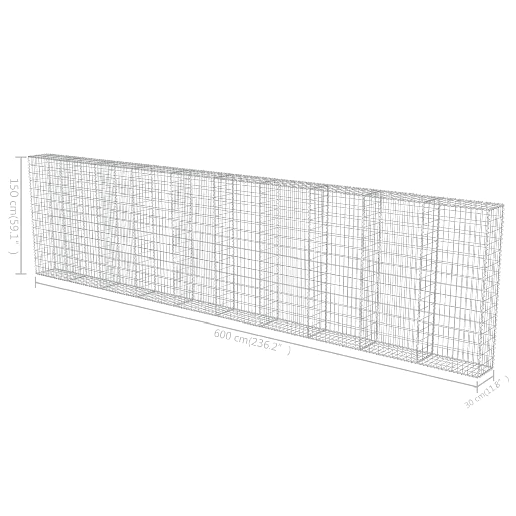 8719883592206_g_en_hd_5 vidaXL Gabion Wall with Covers Galvanised Steel 600x30x150 cm - Image 7