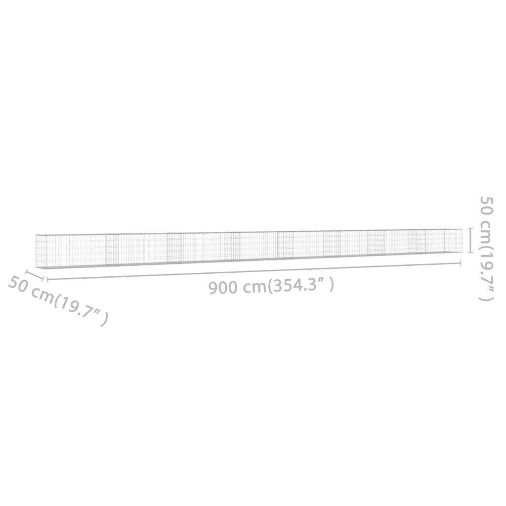 8719883592220_g_en_hd_5 vidaXL Gabion Wall with Covers Galvanised Steel 900x50x50 cm - Image 7