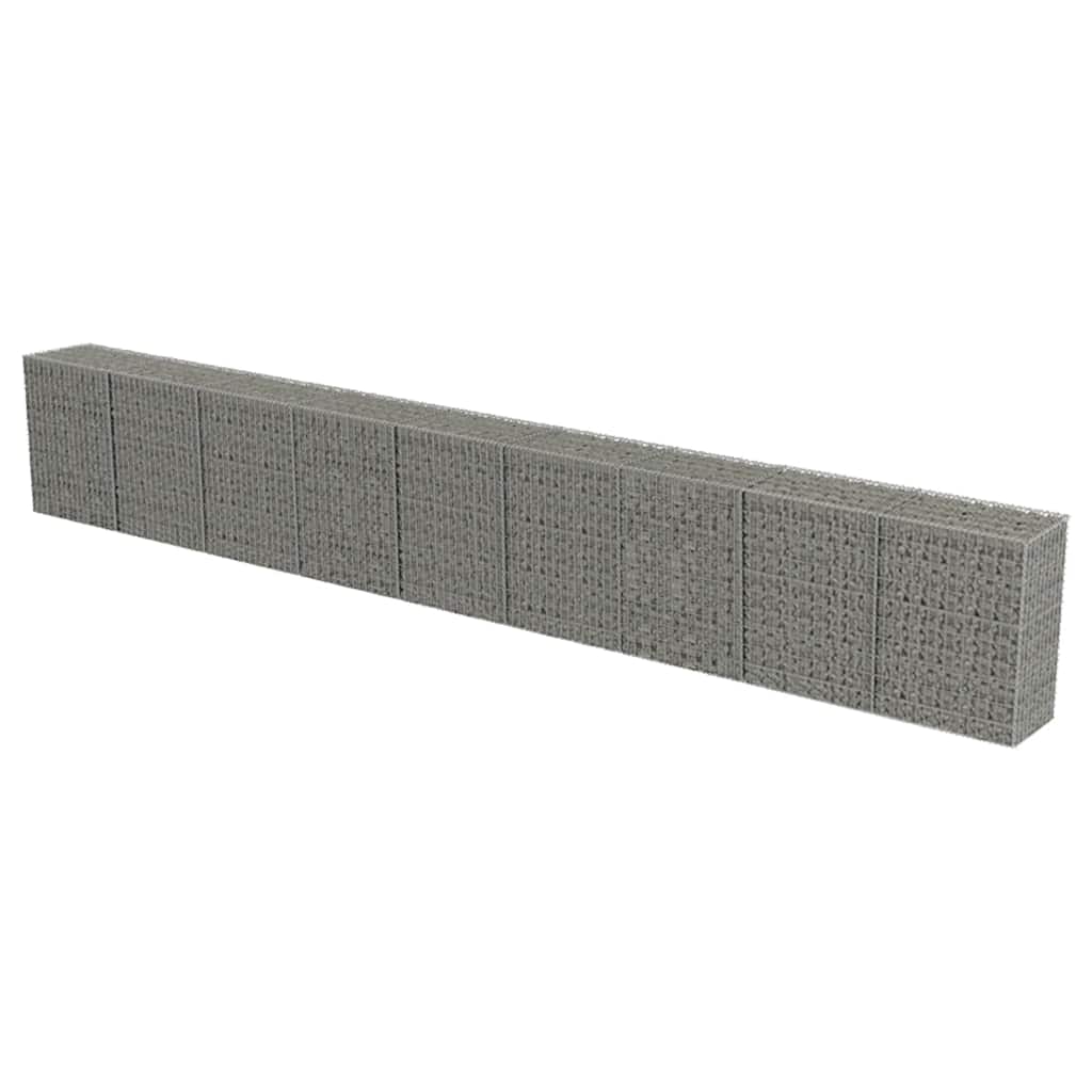 8719883592237_a_en_hd_1 vidaXL Gabion Wall with Covers Galvanised Steel 900x50x100 cm - Image 2