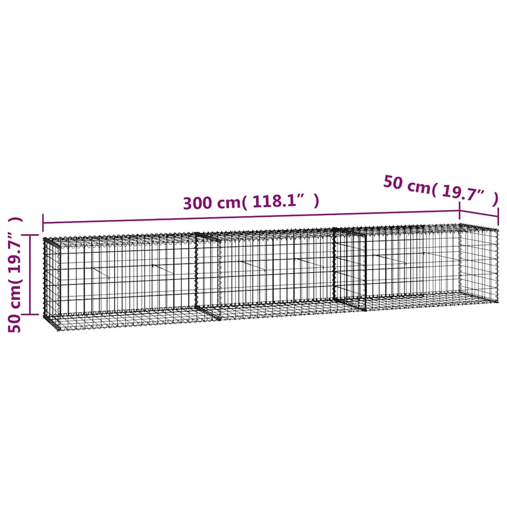 8719883592251_g_en_hd_6 vidaXL Gabion Wall with Covers Galvanised Steel 300x50x50 cm - Image 8