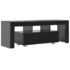 vidaXL TV Cabinet with LED Lights High Gloss Black 130x35x45 cm - Image 4