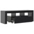 vidaXL TV Cabinet with LED Lights High Gloss Black 130x35x45 cm - Image 6