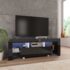 vidaXL TV Cabinet with LED Lights High Gloss Black 130x35x45 cm