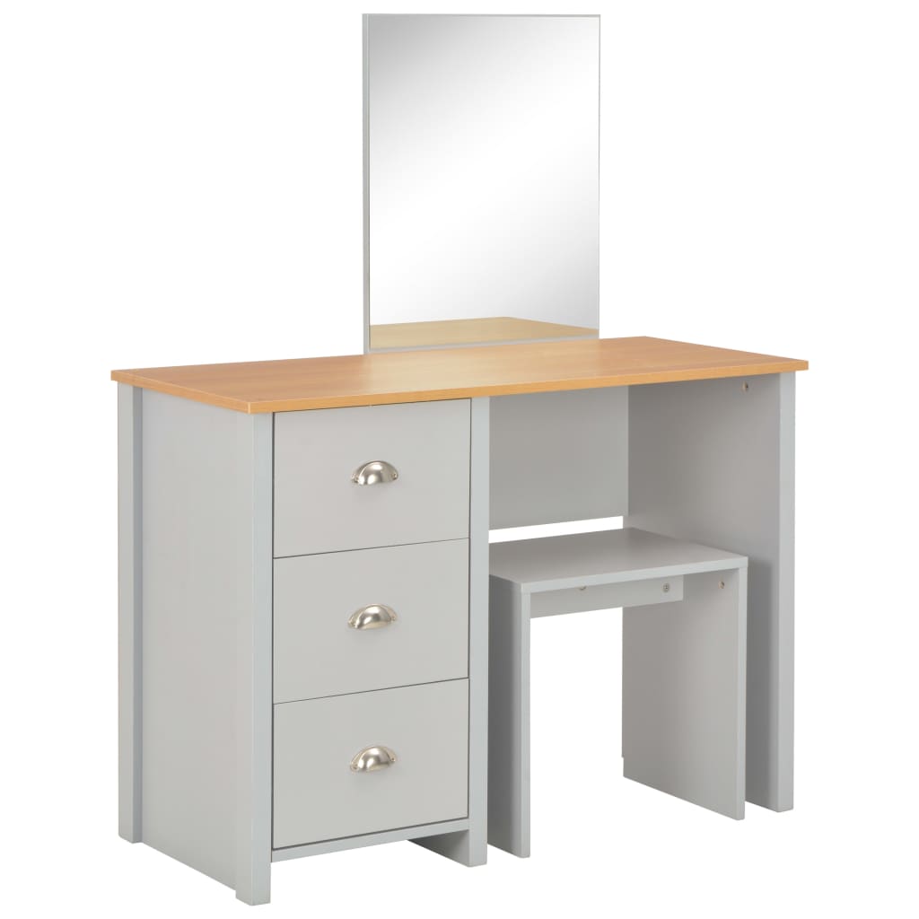 8719883592848_g_en_hd_1 vidaXL Dressing Table with Mirror and Stool Grey 104x45x131 cm - Image 2