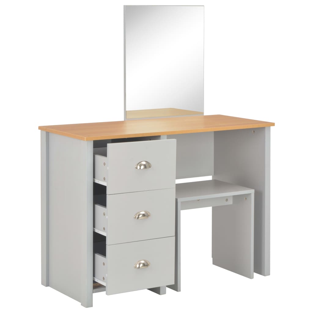 8719883592848_g_en_hd_2 vidaXL Dressing Table with Mirror and Stool Grey 104x45x131 cm - Image 3