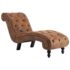vidaXL Chaise Lounge Brown Faux Suede Leather - Image 2