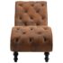vidaXL Chaise Lounge Brown Faux Suede Leather - Image 3
