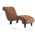 vidaXL Chaise Lounge Brown Faux Suede Leather - Image 8