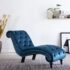 vidaXL Chaise Lounge Blue Velvet
