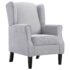 vidaXL Armchair Light Grey Fabric - Image 2