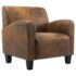 vidaXL Sofa Chair Brown 70x69x72 cm Faux Suede Leather - Image 2