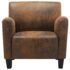 vidaXL Sofa Chair Brown 70x69x72 cm Faux Suede Leather - Image 3
