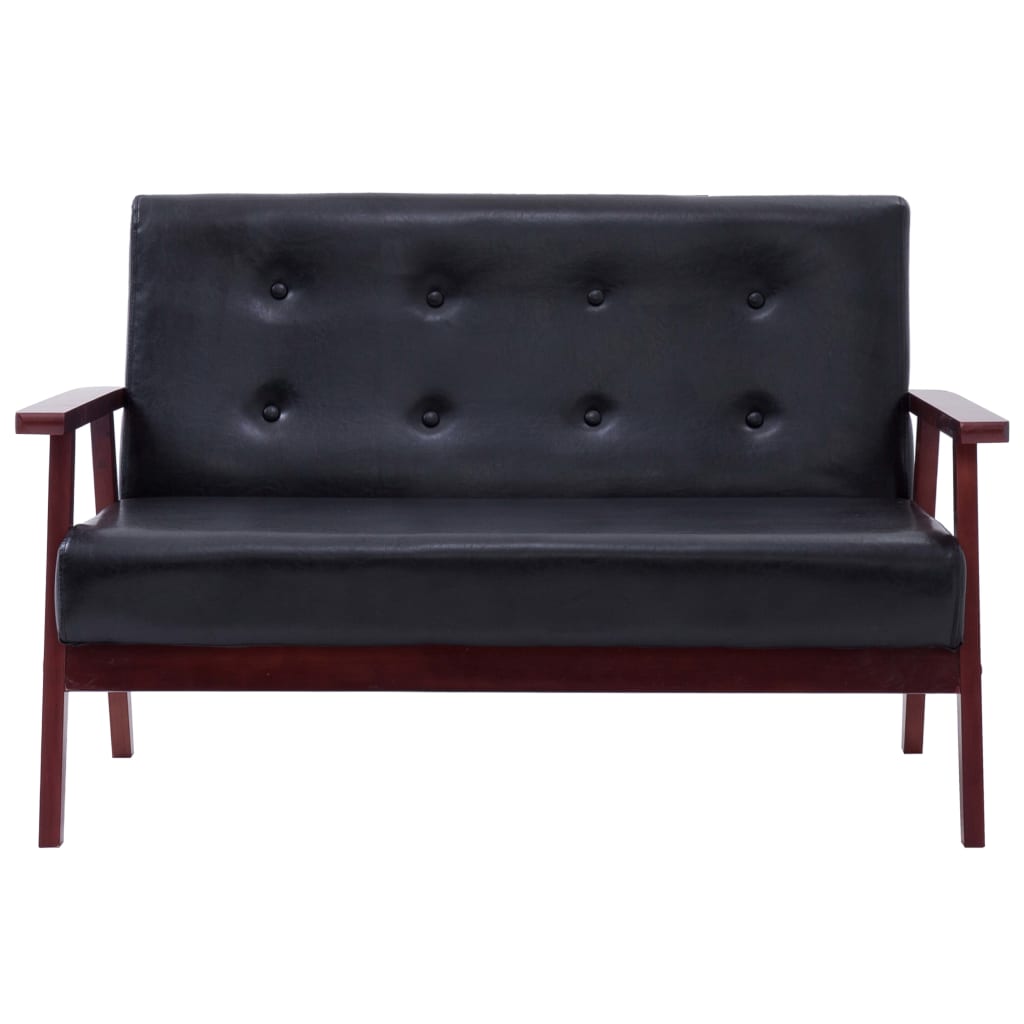 8719883593449_g_en_hd_1 vidaXL 2-Seater Sofa Black Faux Leather - Image 3