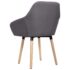 vidaXL Dining Chairs 2 pcs Dark Grey Fabric - Image 3