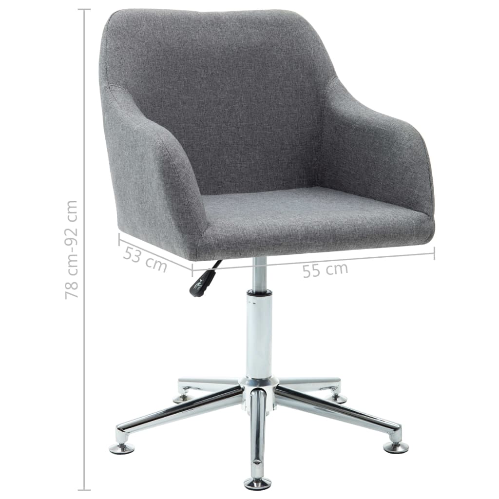 8719883596877_g_en_hd_7 vidaXL Swivel Dining Chair Light Grey Fabric - Image 8
