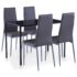 vidaXL Five Piece Dining Set Grey