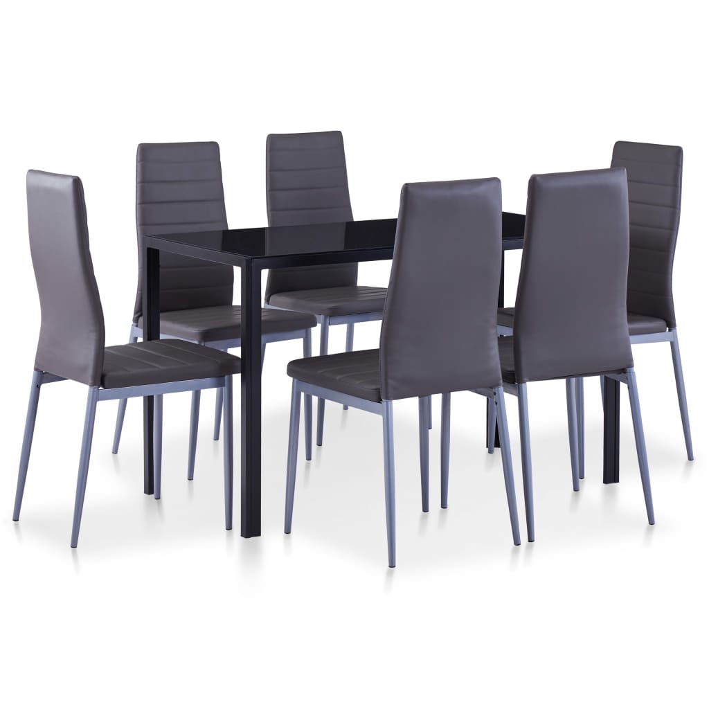 8719883598970_a_en_hd_1 vidaXL Seven Piece Dining Set Grey - Image 1