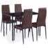 vidaXL Five Piece Dining Set Brown