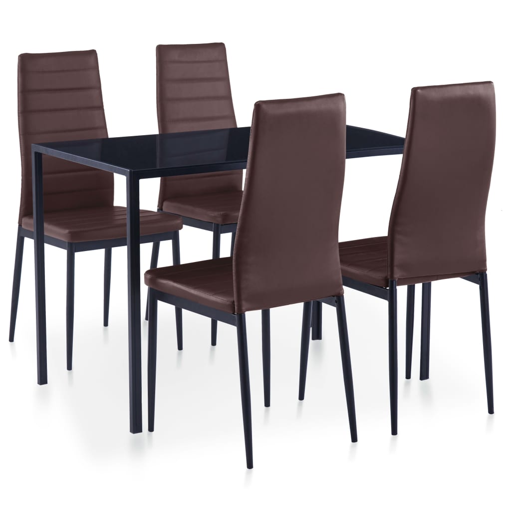 8719883598987_a_en_hd_1 vidaXL Five Piece Dining Set Brown - Image 1