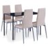 vidaXL Five Piece Dining Set Cappuccino