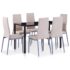 vidaXL Seven Piece Dining Set Cappuccino