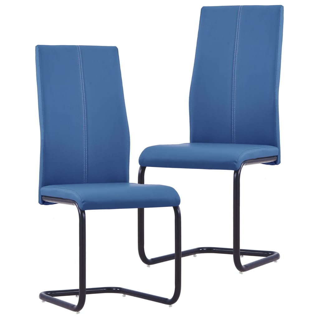 8719883599687_a_en_hd_1 vidaXL Cantilever Dining Chairs 2 pcs Blue Faux Leather - Image 1