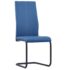 vidaXL Cantilever Dining Chairs 2 pcs Blue Faux Leather - Image 2