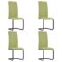 vidaXL Cantilever Dining Chairs 4 pcs Green Fabric