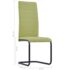 vidaXL Cantilever Dining Chairs 4 pcs Green Fabric - Image 8