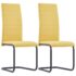 vidaXL Cantilever Dining Chairs 2 pcs Yellow Fabric