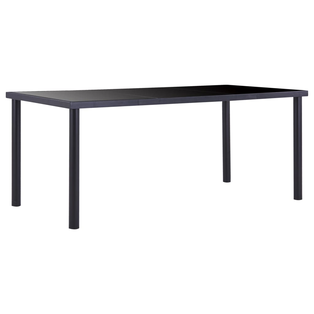 8719883600567_a_en_hd_1 vidaXL Dining Table Black 180x90x75 cm Tempered Glass - Image 1