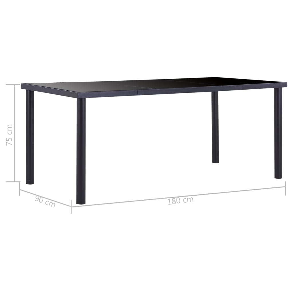 8719883600567_g_en_hd_4 vidaXL Dining Table Black 180x90x75 cm Tempered Glass - Image 5